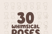 Procreate Whimsical Poses Pack, a Brush Add-On by Brzozowska (Thumbnail 4 of 5)