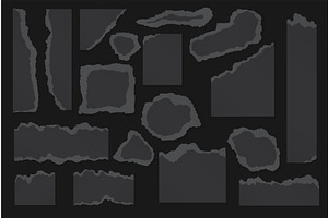 Torn paper pieces different shapes, a Texture Illustration by Lemberg Vector