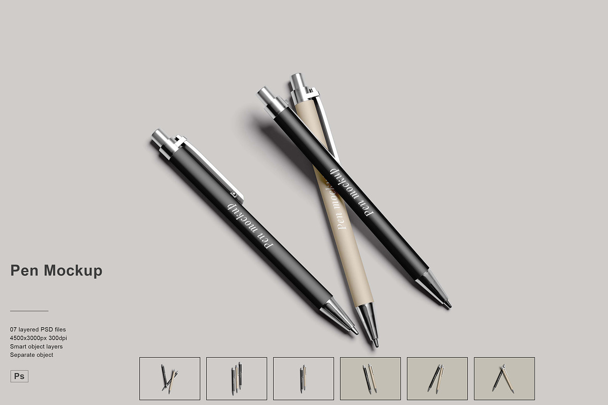 Office Pen Mockup, a Pens & Pencil Mockup by NyakBiett (Photo 1 of 16)