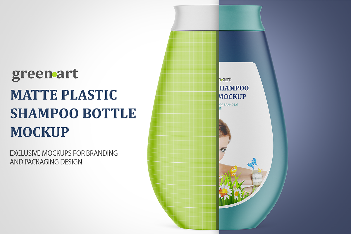 Plastic Shampoo Bottle Mockup, a Packaging Mockup by Green Art (Photo 1 of 4)
