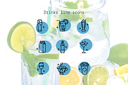 Drinks Line Icons, a Duotone Icon by Lyolya Profitrolya (Thumbnail 1 of 2)