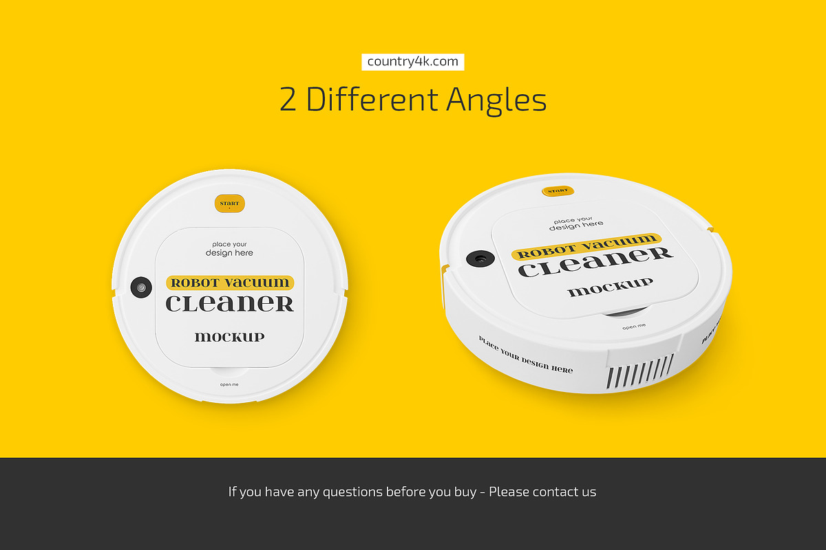 Robot Vacuum Cleaner Mockup Set, a Household Mockup by Country4k (Photo 4 of 4)