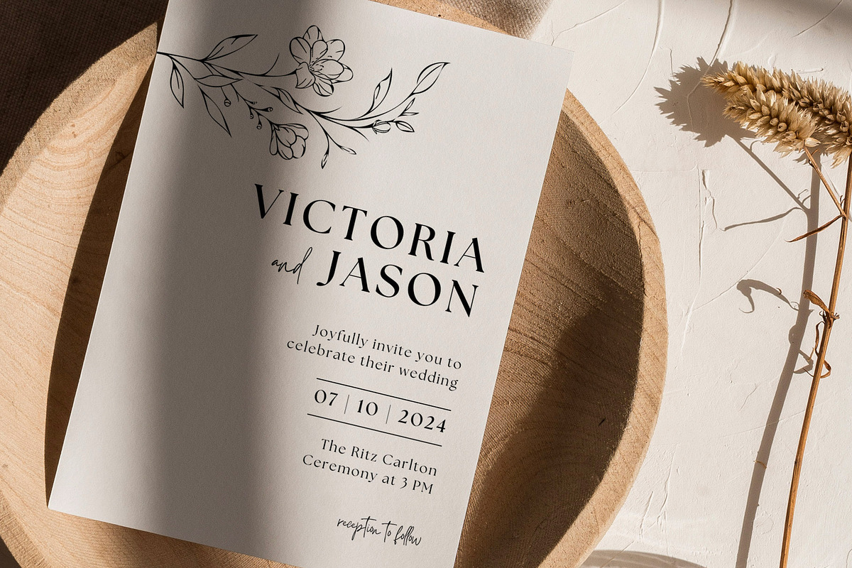 BW Invitation Canva Template, an Invitation Template by microstd (Photo 2 of 6)