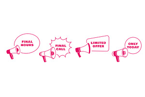 Megaphone labels. Monochrome pink, an Object Illustration by YummyBuum