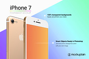Iphone 7 Mockup White Gold Angled, an iPhone Mockup by mockuptain (Thumbnail 3 of 6)