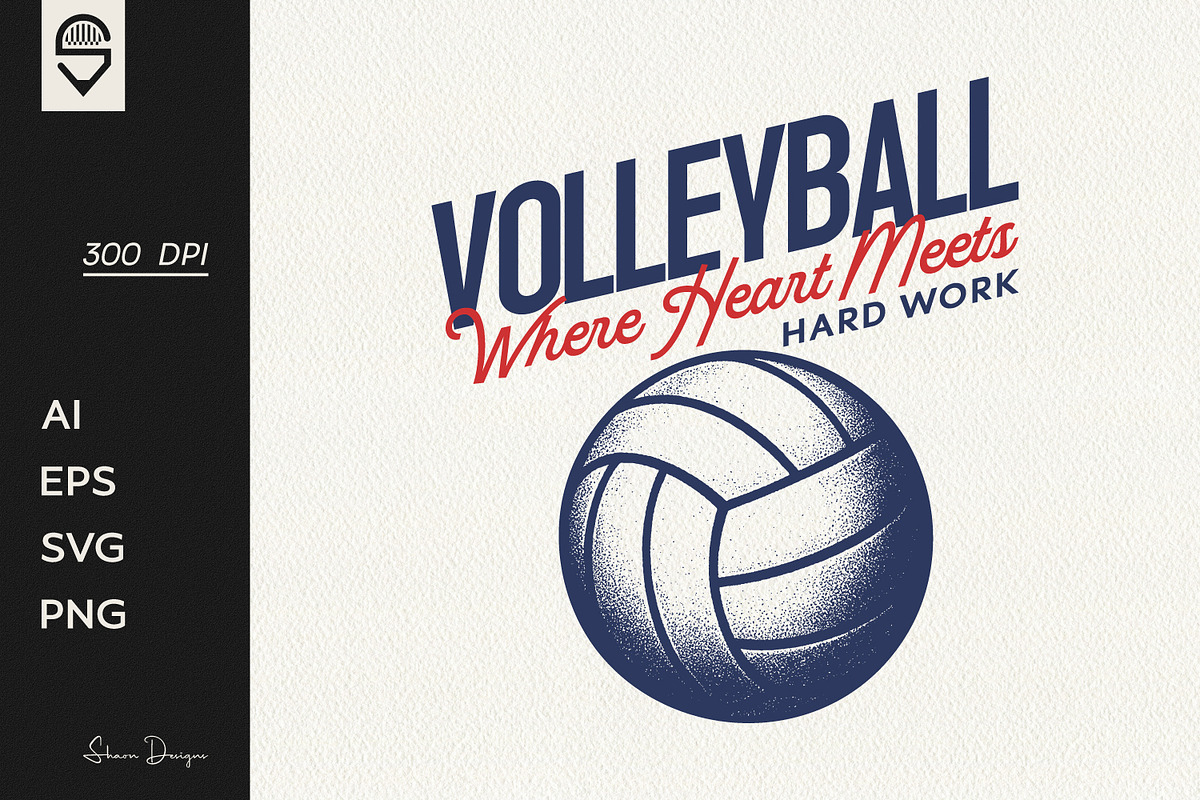 Vintage Volleyball Lover T-Shirt, a Sport Illustration by shaondesigns (Photo 1 of 6)
