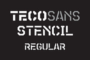 Teco Sans Stencil Regular, a Sans Serif Font by Gaslight (Thumbnail 1 of 5)