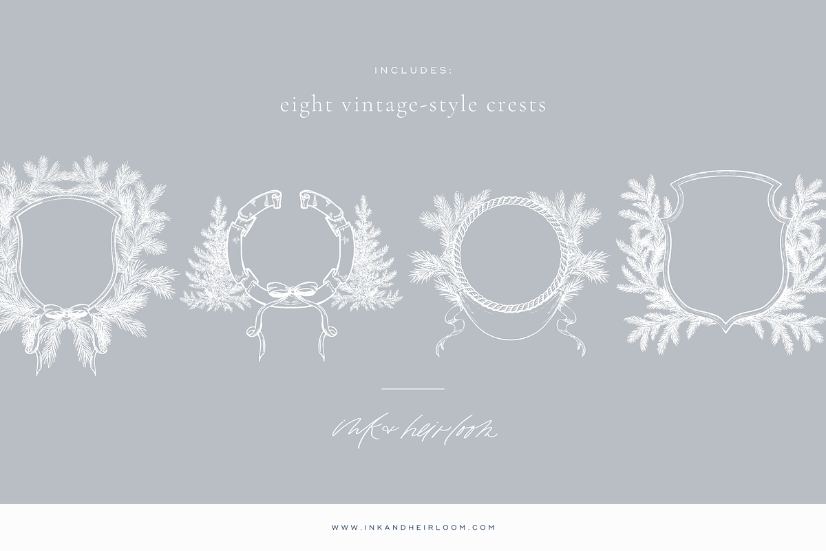 Winter Holiday Crests & Wreaths, an Illustration by Loren Schmidt Studio (Photo 4 of 4)