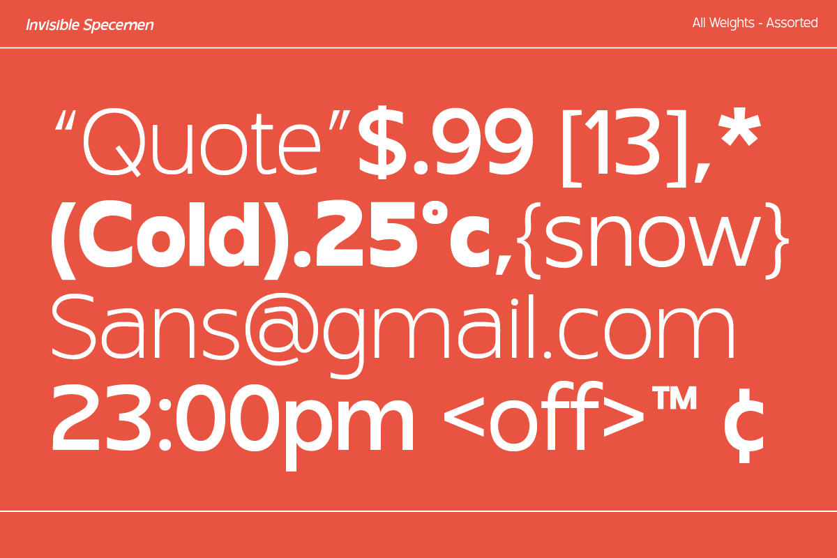 Invisible Sans Serif Font Family, a Sans Serif Font by Ronny Studio (Photo 6 of 12)