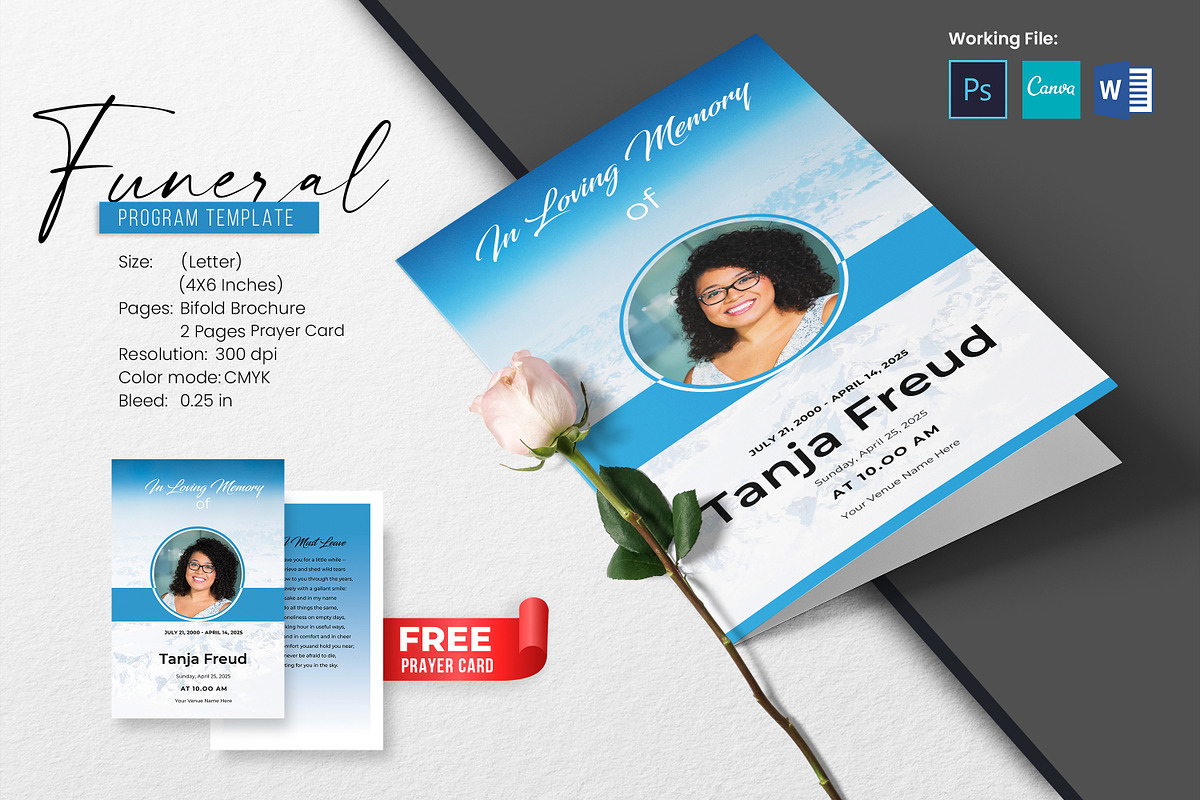 Funeral Program And Prayer Card, a Brochure Template by crazyOWL (Photo 1 of 8)