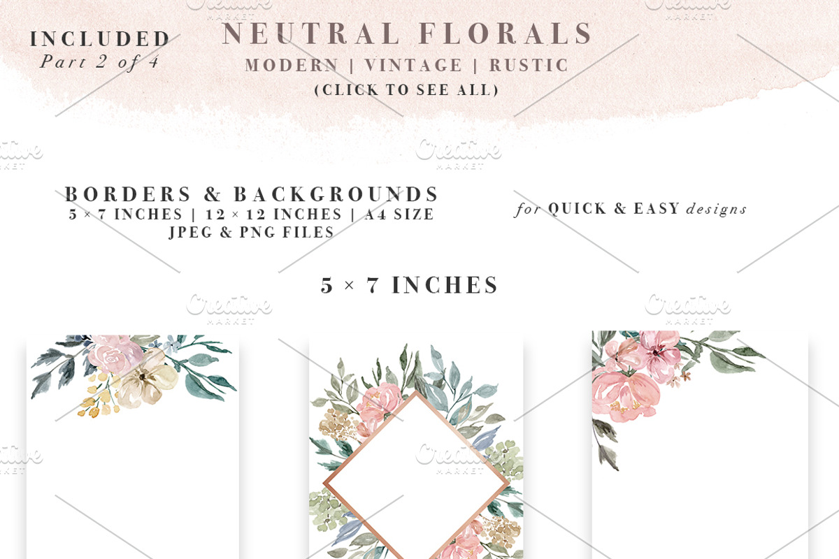 Neutral Watercolor Flower Graphics, an Illustration by Essem Creatives (Photo 4 of 6)