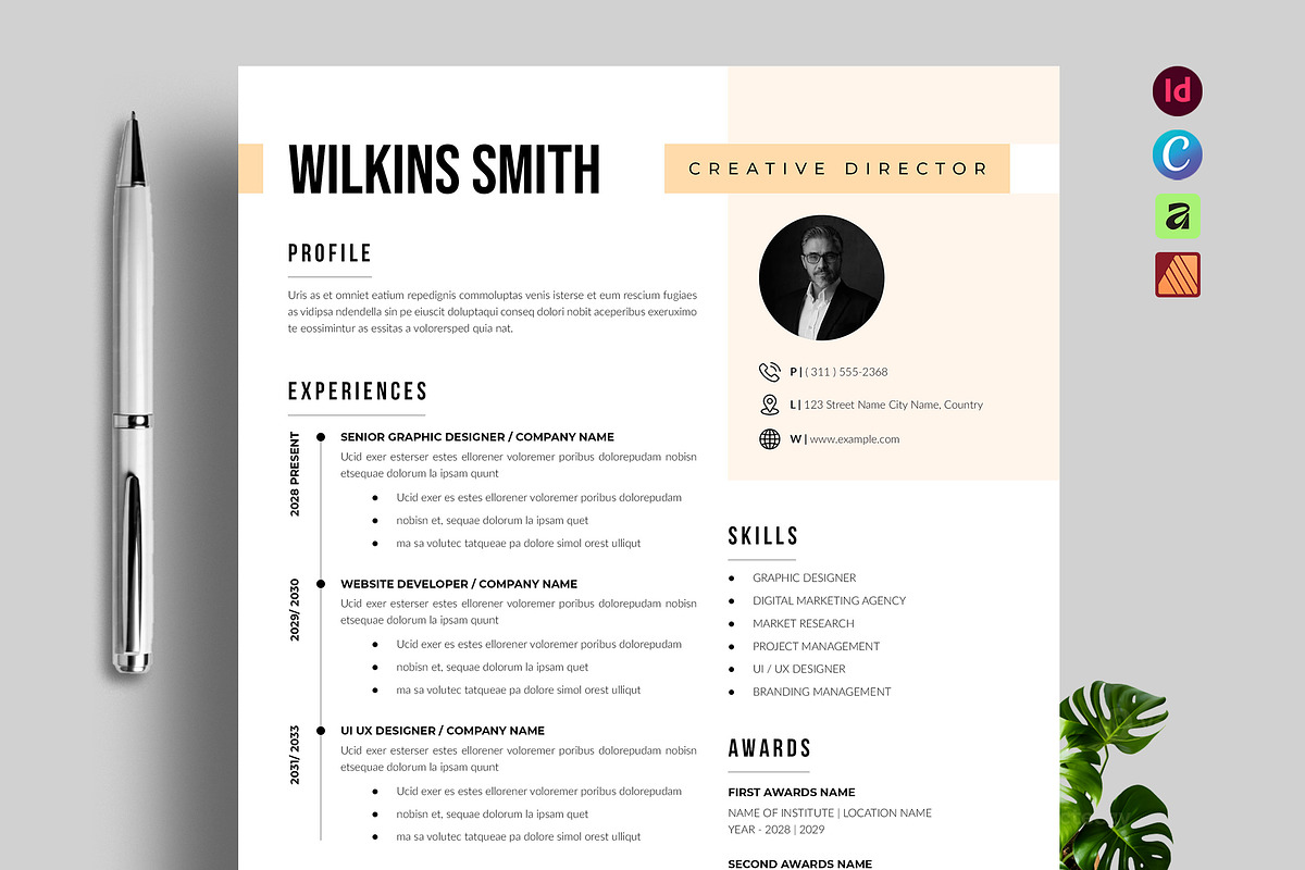 Professional Resume Template, a Resume Template by NorthPeak (Photo 1 of 5)