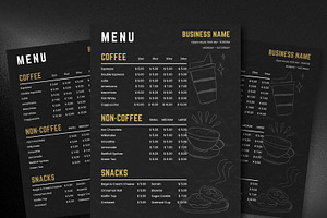 Modern Cafe Menu Canva Template