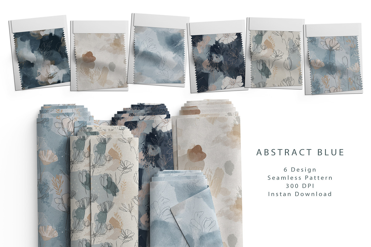 6 Seamless Pattern: Abstract Blue, a Pattern Graphic by StudioCitra (Photo 1 of 10)