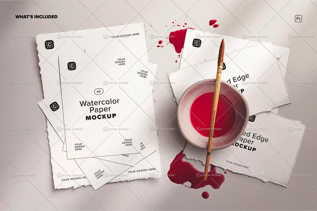A5 Watercolor Paper Watercolor, a Product Mockup by Custom Scene (Photo 10 of 10)