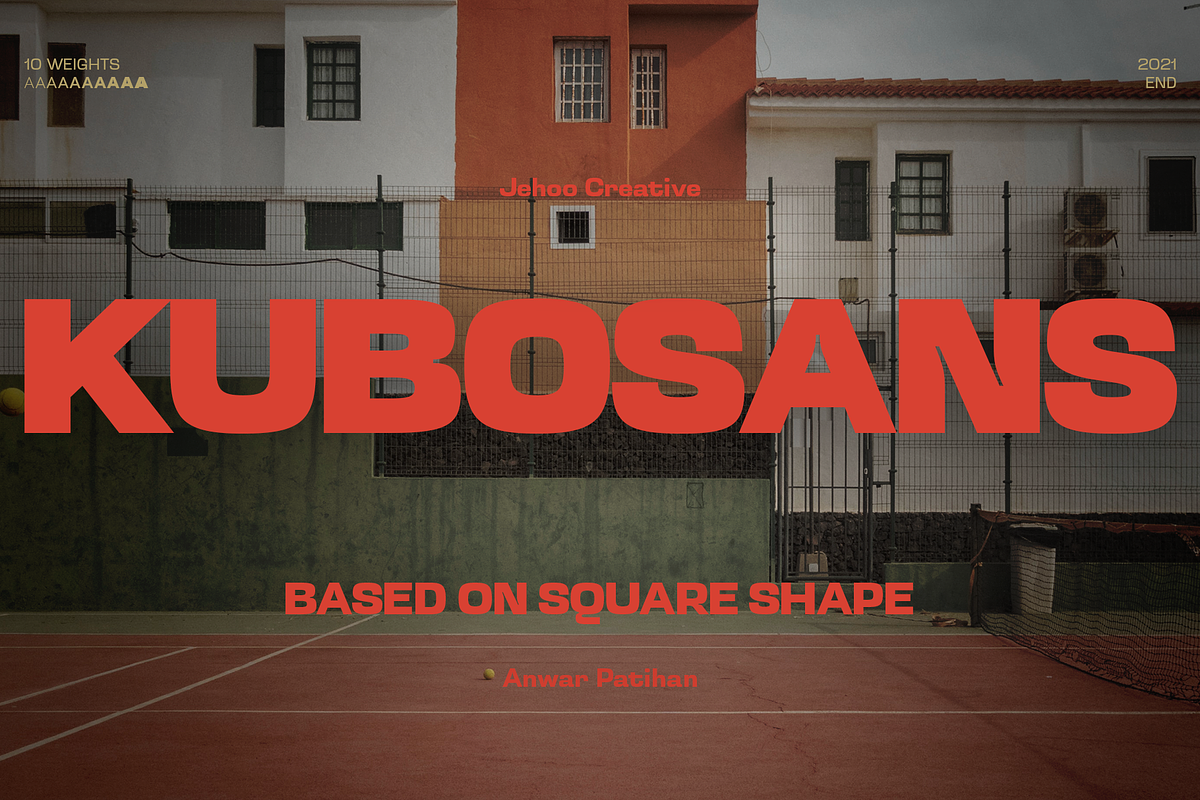 Kubo Sans - Geometric Typeface, a Font by Jehoo Creative (Photo 1 of 10)