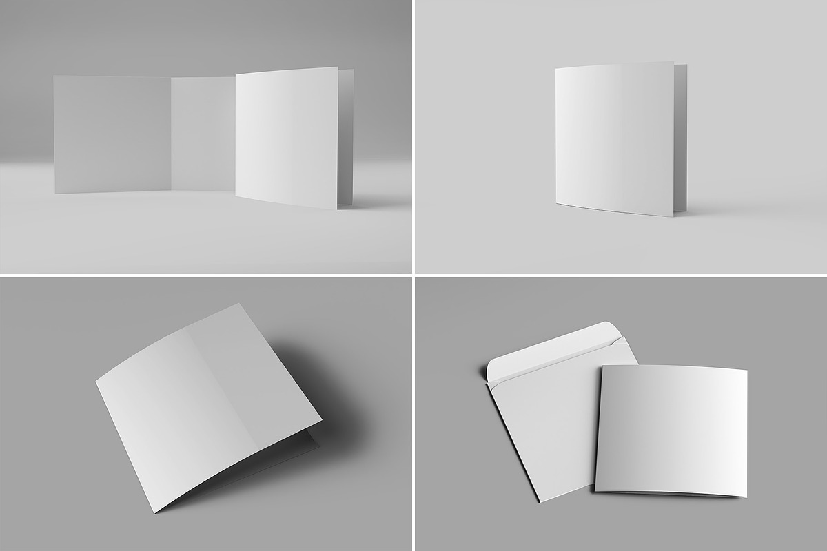 Square Bi-Fold Brochure Mockup, an Advertising Mockup by Illusiongraphic (Photo 22 of 22)