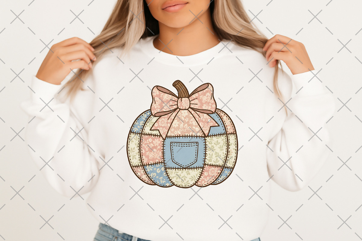 Coquette Denim Pumpkin Halloween, an Illustration by Craft Nest (Photo 3 of 6)