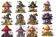 Halloween Mushroom House Clipart, an Illustration by Designworld (Thumbnail 4 of 6)