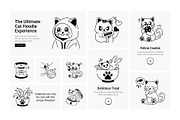 Cute Cat Doodle Icon Pack, an Outline Icon by Prosymbols (Thumbnail 4 of 6)