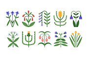 Abstract floral icons, flowers set, a Decorative Illustration by Good Studio (Thumbnail 2 of 13)