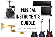 Musical Instruments Vector Set, an Object Illustration by Zonda (Thumbnail 1 of 9)