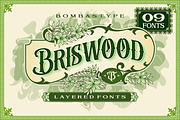 Briswood - Layered Fonts, a Serif Font by Bombastype (Thumbnail 1 of 9)