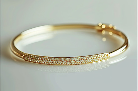 Elegant gold bangle bracelet with, a Beauty & Fashion Photo by Lermont51