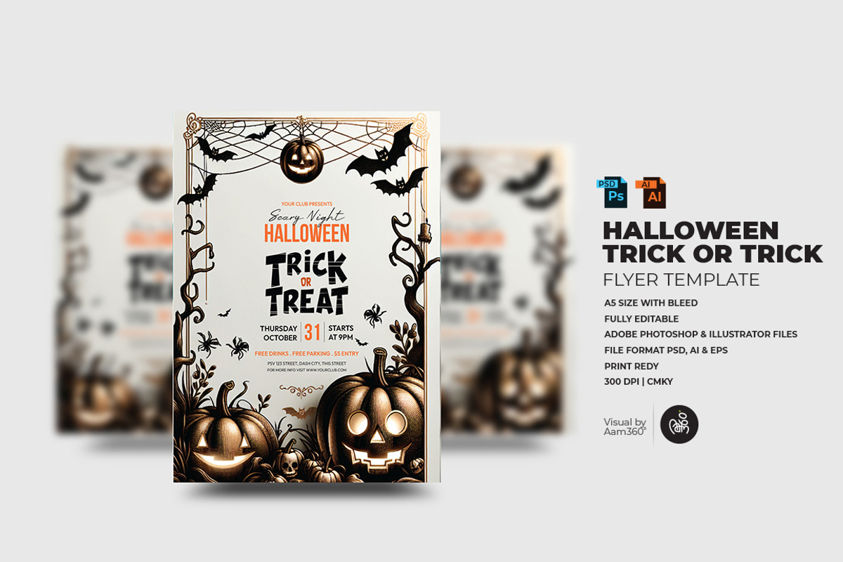 Halloween Trick or trick Flyer, a Flyer Template by Aam360 (Photo 1 of 3)