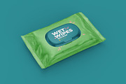 Wet Wipes with Cap Mockup angled, a Cups & Container Mockup by easymock (Thumbnail 5 of 8)
