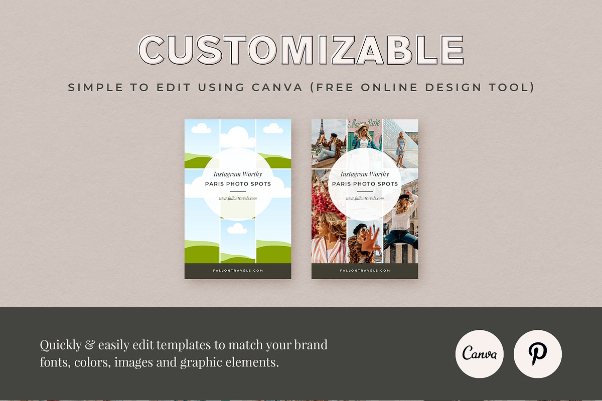 Travel Blogger Pinterest Bundle, a Social Media Template by Fallon Gerst (Photo 4 of 10)