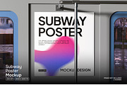 Subway Poster Mockup, an Advertising Mockup by Permadi Creative (Thumbnail 1 of 5)