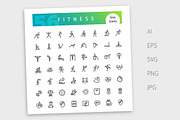 Fitness Line Icons Set, an Outline Icon by Voysla's Shop (Thumbnail 4 of 4)