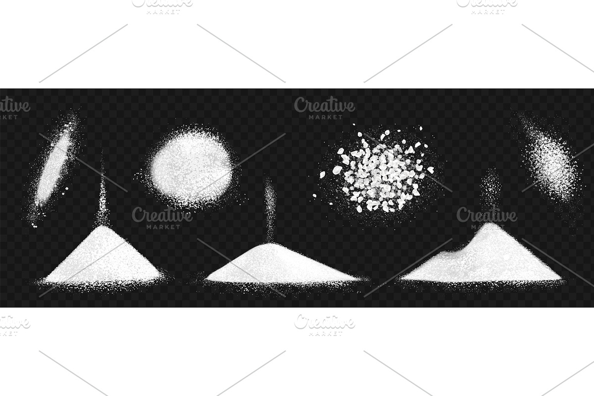Sugar heap. Salt sea powder pile top, a Food Illustration by Frogella