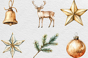 Watercolor Neutral Christmas Clipart, an Illustration by Black Bird Studio (Thumbnail 4 of 6)