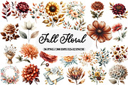 Watercolor Fall Floral Clipart, an Illustration by Daily.Designs (Thumbnail 1 of 5)