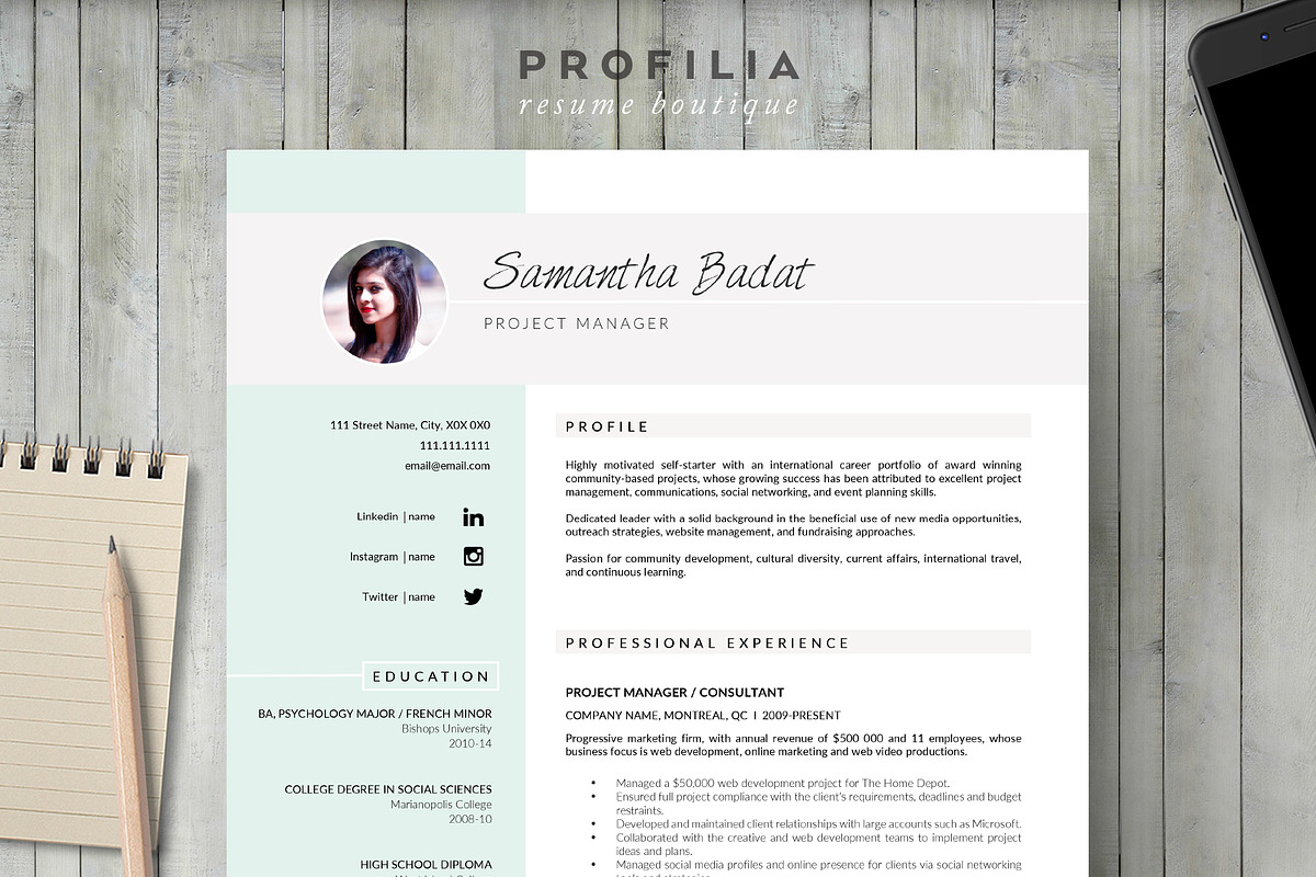 Word Resume & Cover letter Template, a Resume Template by Profilia Resume Boutique (Photo 1 of 3)