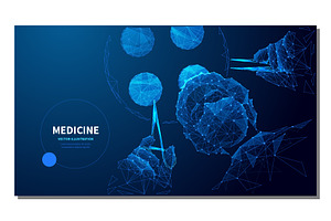 Medicine low poly wireframe vector