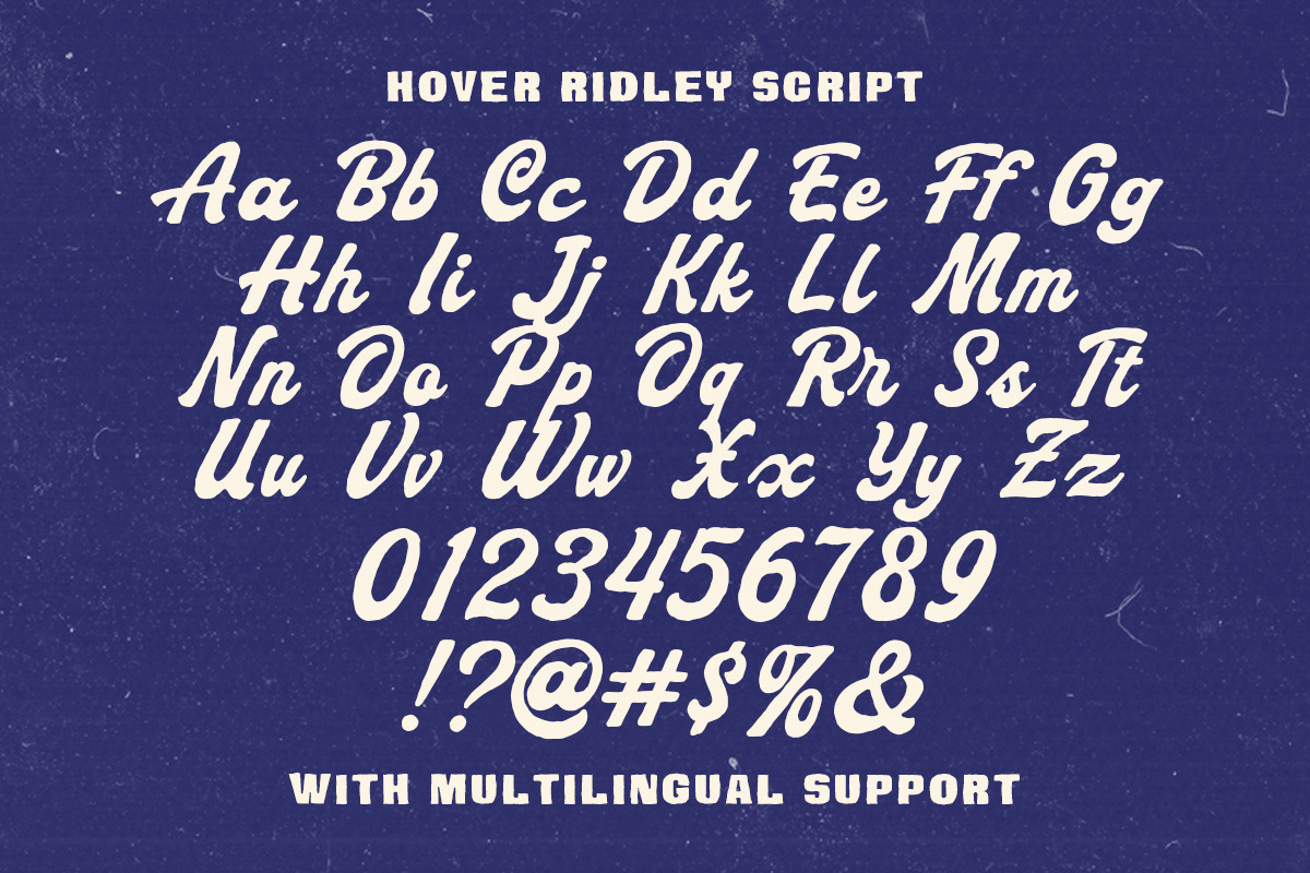 Hover Ridley Retro Font Duo, a Script Font by Letterhend Studio (Photo 10 of 11)