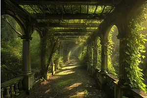 Majestic Ancient Pergola Forest