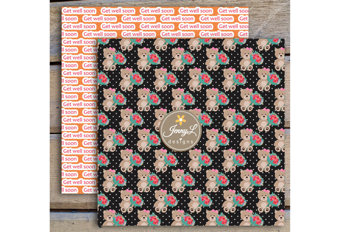 Get Well Soon Digital Papers Clipart, a Pattern Graphic by JennyL Designs (Photo 9 of 9)