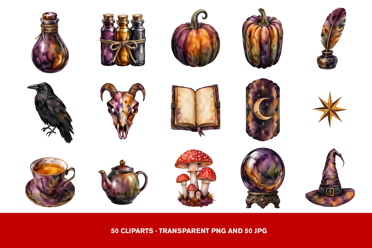 50 Cottagecore Witch Clipart PNG, a Seasonal Illustration by Luxe (Photo 4 of 4)