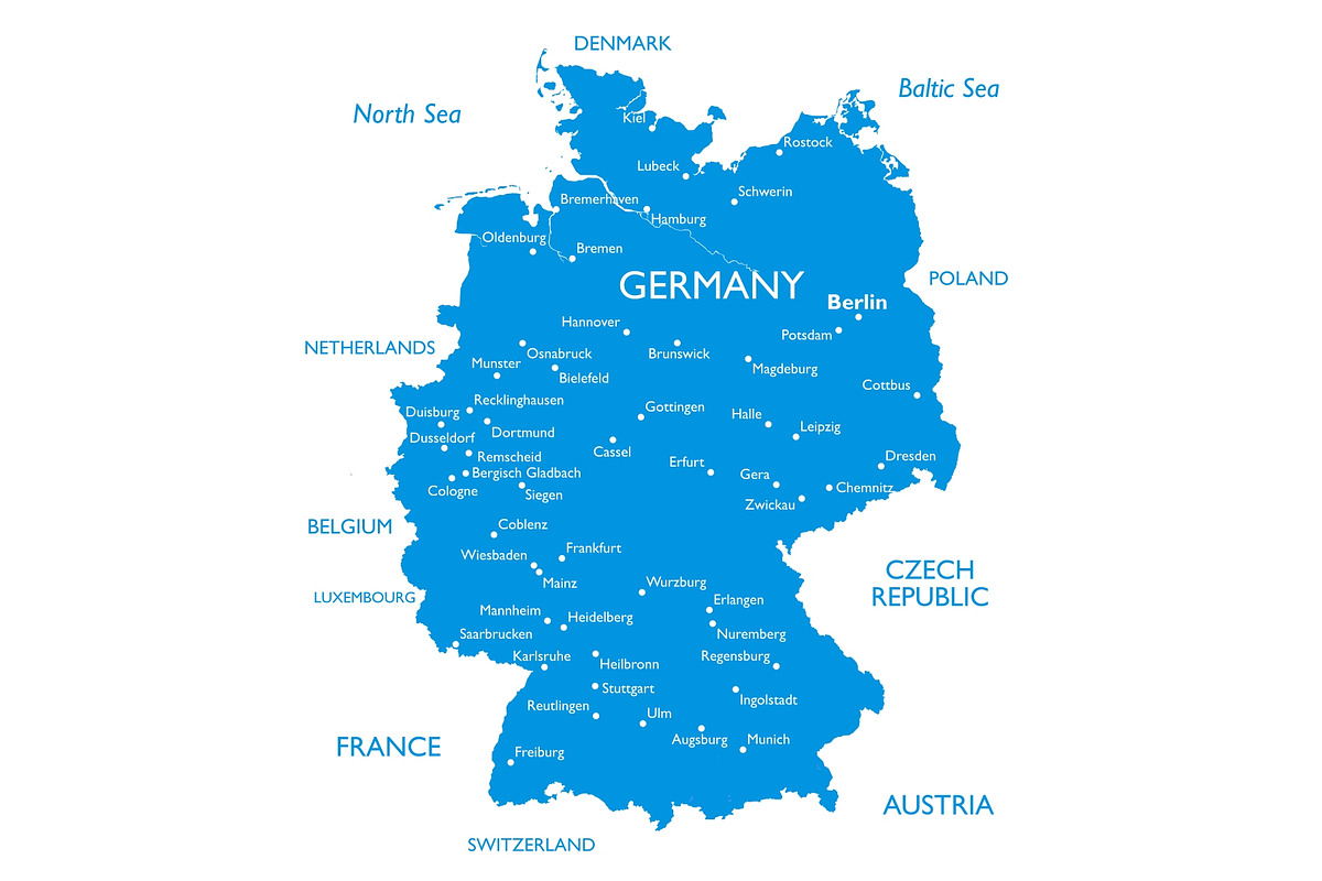 Vector map of Germany, an Illustration by ilynx