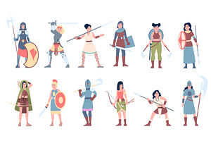 Girl warriors. Female warrior hold, a Person Illustration by LadadikArt
