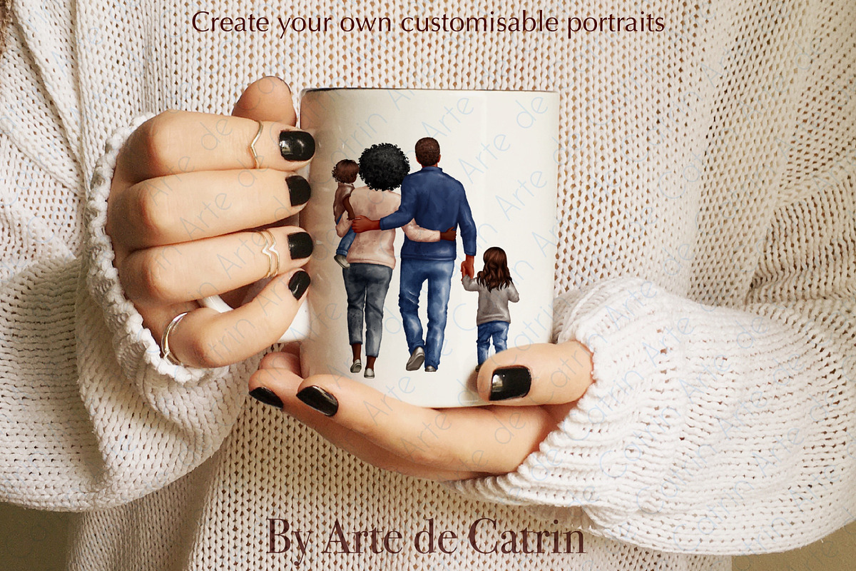 We Are Family, Watercolor Clipart, a Person Illustration by ArtedeCatrin (Photo 7 of 10)