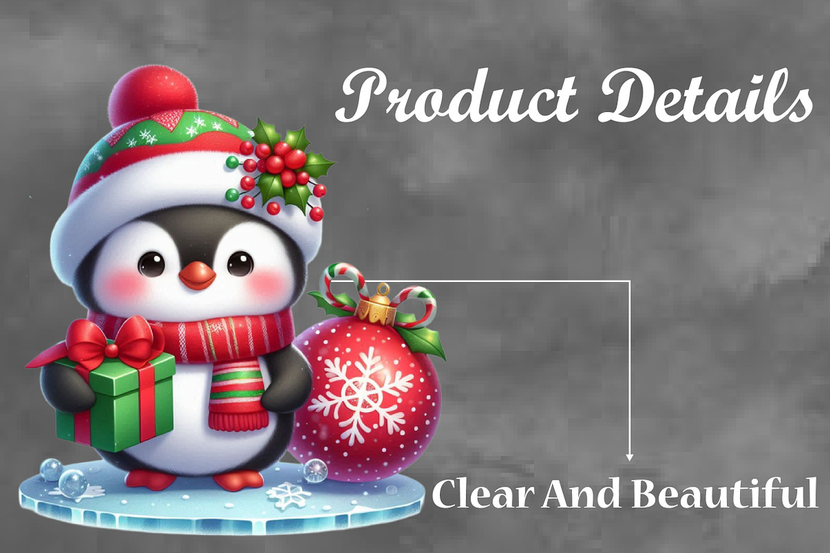 Christmas Penguin Sublimation, a Seasonal Illustration by Craft Nest (Photo 3 of 5)