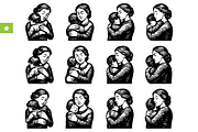 Mother and Child Embrace, an Object Graphic by RT Studio (Thumbnail 1 of 4)
