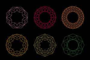 Colorful Mandalas. Circle Shapes.