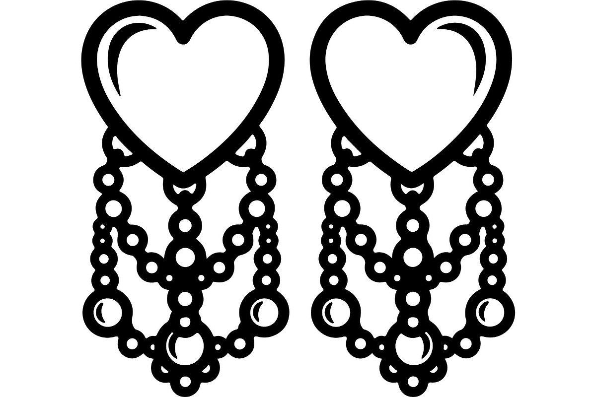 Heart Chandelier Earring, an Object Graphic by Designer_Momina (Photo 4 of 5)