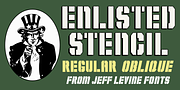 Enlisted Stencil JNL, a Font by Jeff Levine Fonts (Thumbnail 1 of 5)